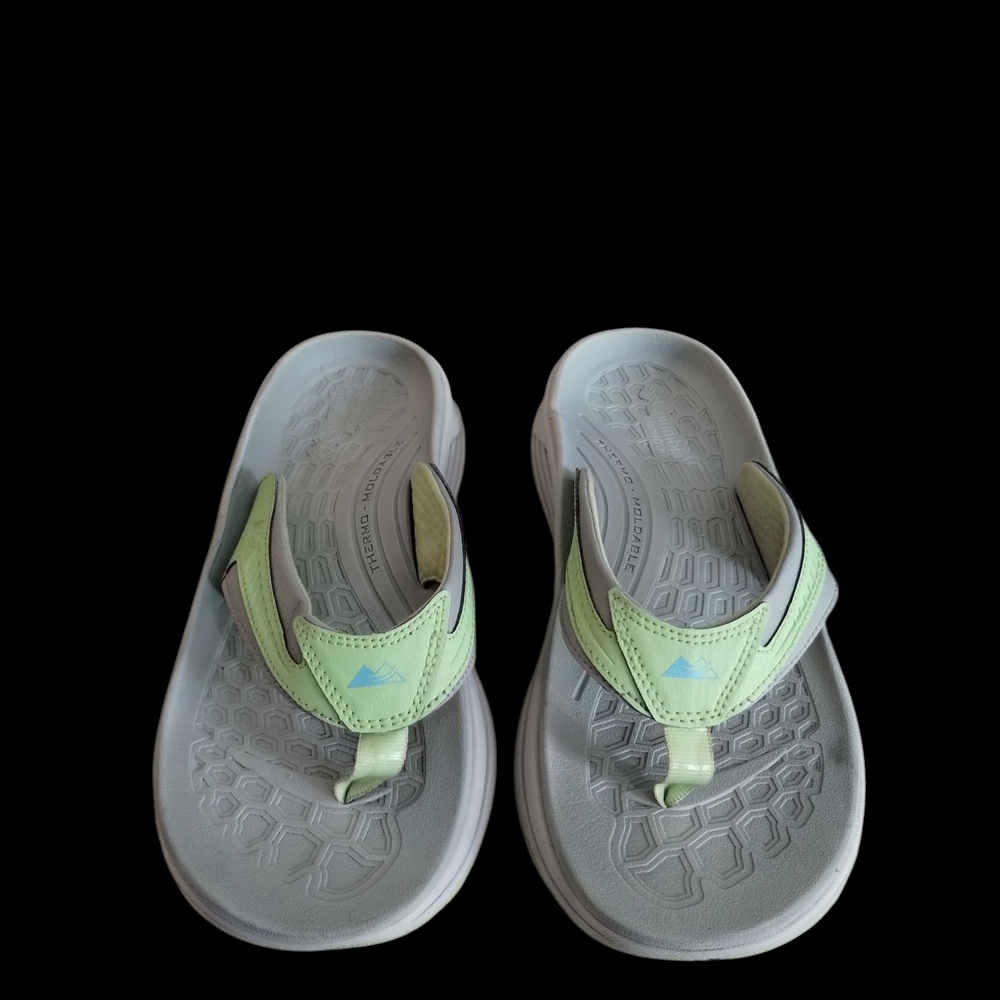 Adidas Lime Green and White Flip Flops - Picture 10 of 12